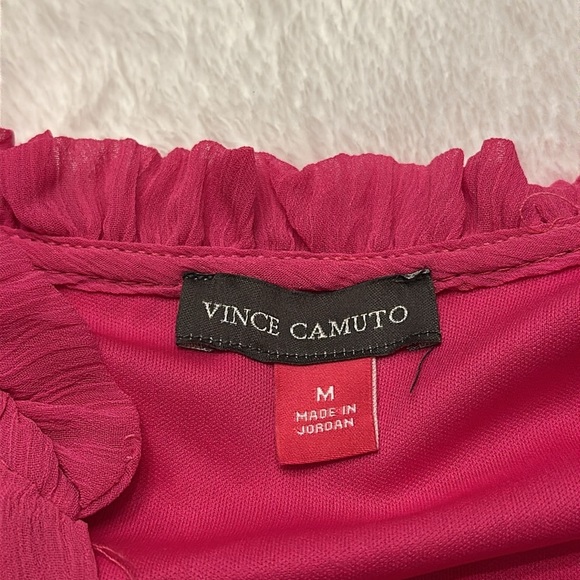 NWT Vince‎ Camuto Women’s Long Sleeve Tiered Romantic Flowy Barbiecore Dress Med - Picture 7 of 9